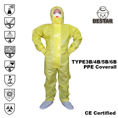 Аттестованный CE Coverall TYPE3B/4B/5B/6B устранимый защитный/устранимая защитная прозодежда для предохранения от Covid
