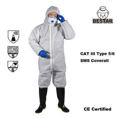 Тип 56 костюм CAT 3 OEM краски устранимого защитного легковеса Coverall устранимый